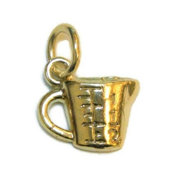 Measuring Cup Charm Pendant 14k Yellow Gold!!